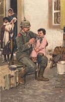 German Army Spoon Child WW1 Sent By Soldier Berlin Military Postcard