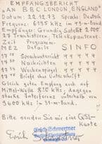 German Berlin Man QSL Card Letter to BBC England 1980s Postcard