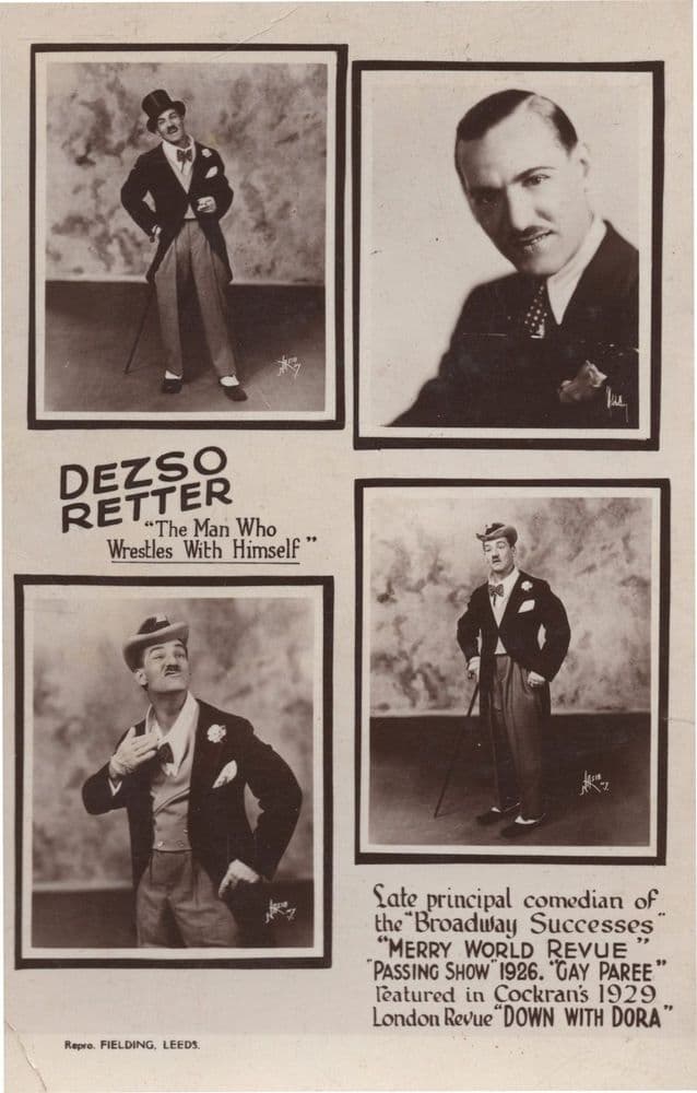 German Comedian Wrestler 1929 Revue London Comic Old Postcard
