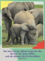 German Comic Religious Psalm Elephant Humour Postcard