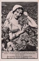 German Glamour Wine Grape Picking Rheingold Old RPC postcard