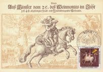 German Horse Postman Mail Courier Rare 1983 Bonn FDC Postcard