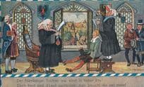 German Law Court Medieval Chinese Water Torture Comic Postcard