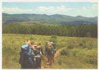 German Mountain Climbing Camping Trip Backpackers Postcard