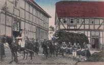 German Mounted Military Costume Procession Volks Trachten Postcard