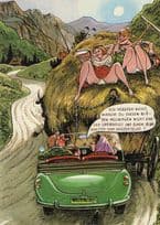 German Nude Farming Lady Farmers On Haystack Comic Postcard