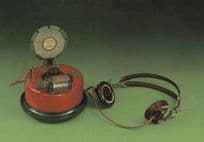 German Rundfunkempfang Antique Radio Headphones Postcard