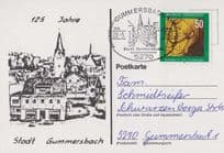 German Stadt Gummersbach Jahre Germany First Day Cover Rare Postcard