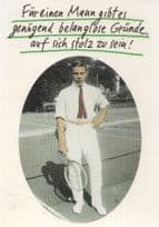German Tennis Comic Postcard