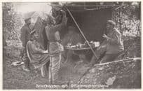 German WW1 Army Briefkasten Breakfast Officers Dugout Sent By Soldier Postcard