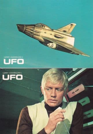 Gerry Anderson UFO Ed Bishop Sky One Rocket 2x TV Show Postcard s