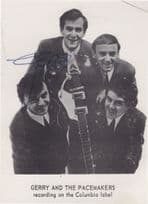 Gerry & The Pacemakers Vintage 1960s Hand Signed Fan Club Card
