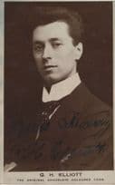GH Elliott Spoof Theatre Actor Hand Signed Photo Postcard