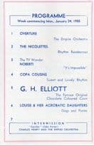 GH Ellliott RARE Chiswick 1955 Theatre Show Programme
