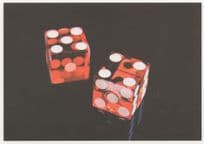 Giant Gamblers Glass Dice Lucky Dices Stunning German Postcard
