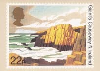 Giant's Causeway Northern Ireland Rocks Painting Royal Mail Stamp Postcard