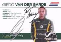 Giedo Van Der Garde Caterham F1 Grand Prix Hand Signed Photo