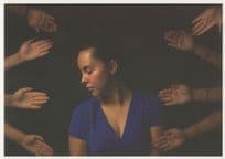 Girl Walking A Path Of Choice Guiding Hands Rare Postcard