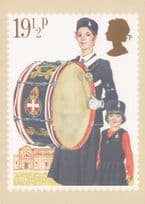 Girls Brigade Orchestra Drummer Giant Drum Royal Mail Stamp Ltd Postcard