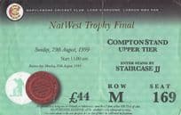 Gloucester vs Somerset 1999 Natwest Trophy Cricket Lords Final Ticket