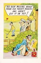 Golf Comic Humour 1970s Postcard