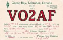 Goose Bay Labrador Canada 1970s Amateur Radio QSL Card