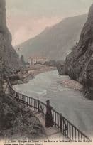 Gorges De Trient Switzerland Vernayaz Scary Rope Bridge Old Postcard