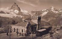 Gornergrat Zermatt Station Gornergrat Matterhorn Dent Blanche Swiss Postcard