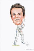 Graeme Swann England Cricket Team Comic Limited Edn Art Postcard