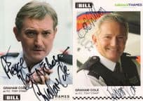 Graham Cole as PC Tony Stamp The Bill 2x ITV Hand Signed Cast Card Photo s