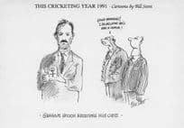 Graham Gooch Cricket At Buckingham Palace OBE Comic Postcard
