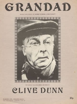 Grandad Clive Dunn of Dads Army 1970s Sheet Music