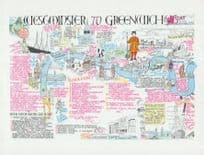 Greenwich By River Thames Boats Boats London Rare Giant Postcard