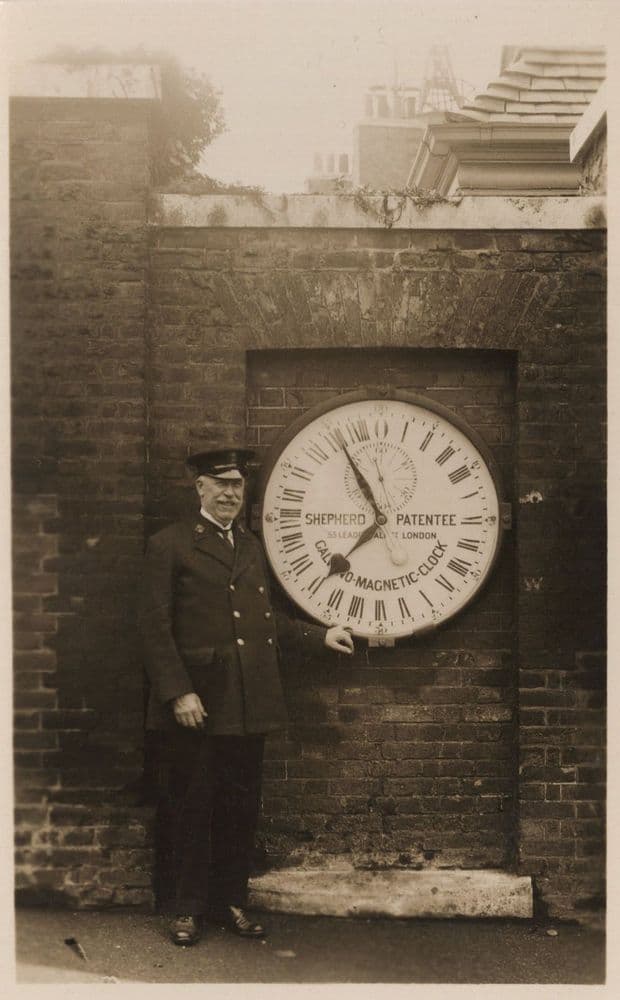 Greenwich Clock & Keeper London Antique Real Photo PV PB Postcard