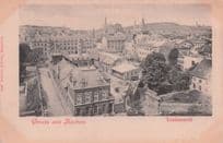 Gruss Aus Hachen Totalansicht Antique German Rare Aerial Postcard