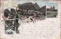 Gruss Aus Hohwald Hotel German Rare 1896 Old Postcard