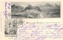 Gruss Aus Hotel Faulhorn Switzerland Bernoise Rare 1901 Old Postcard