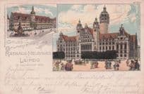Gruss Aus Leipzig 1899 Antique German Postcard