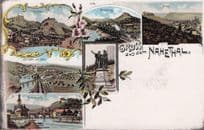 Gruss Aus Nahethal Rare Antique Denkmal Aerial German Postcard