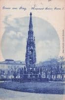 Gruss Aus Prag Kaiser Frans Monument 1890 Czech Republic Postcard