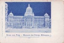 Gruss Aus Prag Museum Des Konig Bohemia Old Postcard