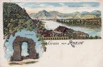 Gruss Aus Rolandsbogen Rhein Rhine River German Old Postcard