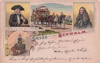 Gruss Aus Schwalm Sewing Crafts Fashion German Antique Postcard