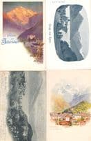 Gruss Aus Spiez Interlaken 4x Old Switzerland Postcard s