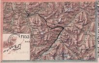 Gruss Aus St Moritz Map Switzerland Antique 1901 Postcard