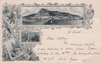 Gruss Aus Style Dinant Chateau Belgium Old 1897 Postcard