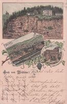 Gruss Aus Trier Roman Wall German City Antique 1896 Postcard