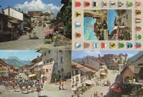 Gruyeres Switzerland 8x 1970s & 1980s Postcard s incl Military