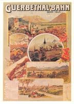 Guerbethal Bahn Switzerland Thun 1905 Poster Postcard