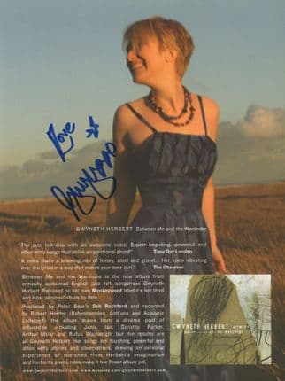 Gwyneth Herbert Jazz Swing Live In Concert Hand Signed Flyer